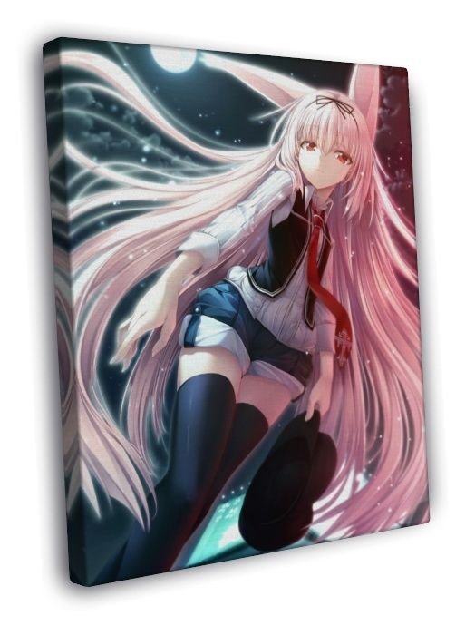 Visual Novel Cute Girl Pink Hair Anime Manga Art  20x16 inch FRAMED CANVAS WALL PRINT