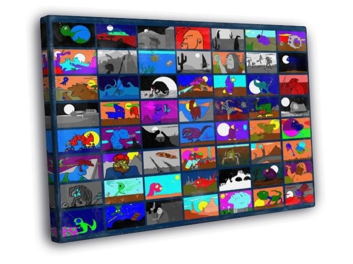 Awesome Unique Pop Art Collage Cool Vintage  20x16 inch FRAMED CANVAS WALL PRINT