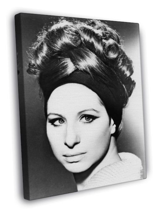 Barbra Streisand Young Beautiful Portrait Retro Rare  20x16 inch FRAMED CANVAS WALL PRINT