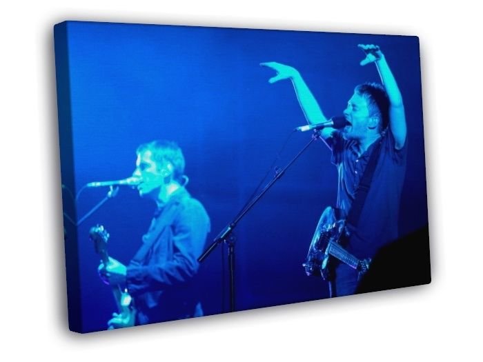 Radiohead Great Ed O'Brien Thom Yorke Stage Rock Band  20x16 inch FRAMED CANVAS WALL PRINT