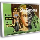 She Demons 1958 Retro Classic Movie Vintage  20x16 inch FRAMED CANVAS WALL PRINT
