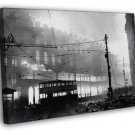 Sheffield Debris Fire WWII World War WW2 Old Retro BW  20x16 inch FRAMED CANVAS WALL PRINT