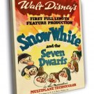 Snow White And The Seven Dwarfs Retro Movie  20x16 inch FRAMED CANVAS WALL PRINT