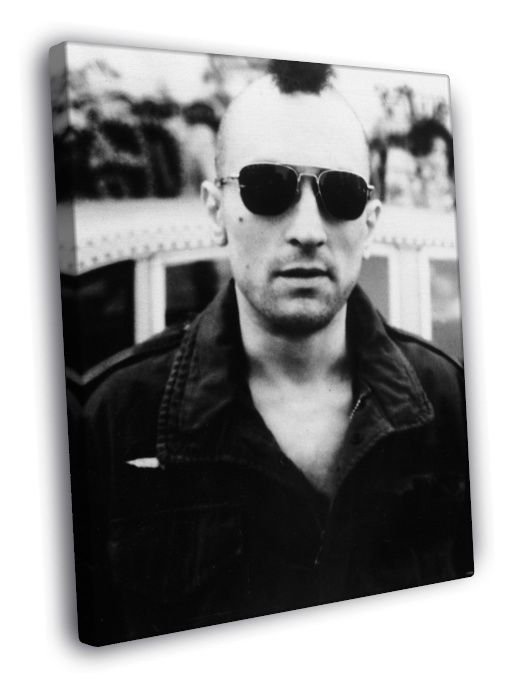 Taxi Driver Robert De Niro Retro Movie BW WALL  20x16 inch FRAMED CANVAS PRINT