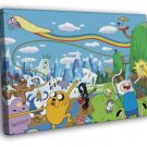 Adventure Time Cartoon All Characters Cool Art WALL  20x16 inch FRAMED CANVAS PRINT