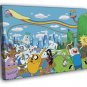 Adventure Time Cartoon All Characters Cool Art WALL  20x16 inch FRAMED CANVAS PRINT
