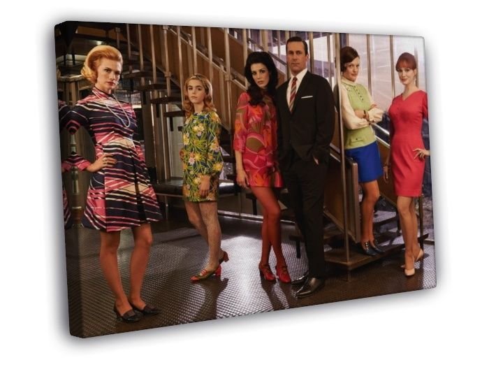 Characters Don Megan Sally Draper Jon Hamm TV Series WALL  20x16 inch FRAMED CANVAS PRINT