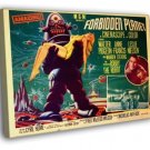 Forbidden Planet Retro Classic Movie Vintage  20x16 inch FRAMED CANVAS WALL PRINT