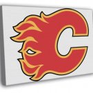 Calgary Flames Logo Hockey Sport Art  20x16 inch FRAMED CANVAS WALL PRINT