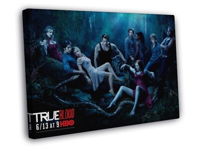 True Blood Cast Characters TV Series WALL  20x16 inch FRAMED CANVAS PRINT