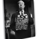 Alfred Hitchcock Psycho BW Portrait Movie Director WALL  20x16 inch FRAMED CANVAS PRINT