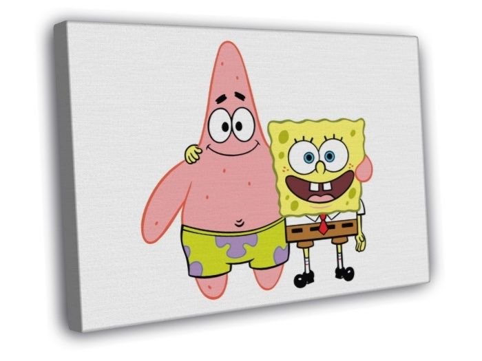 SpongeBob SquarePants Patrick Star Friends Funny Kids WALL  20x16 inch FRAMED CANVAS PRINT