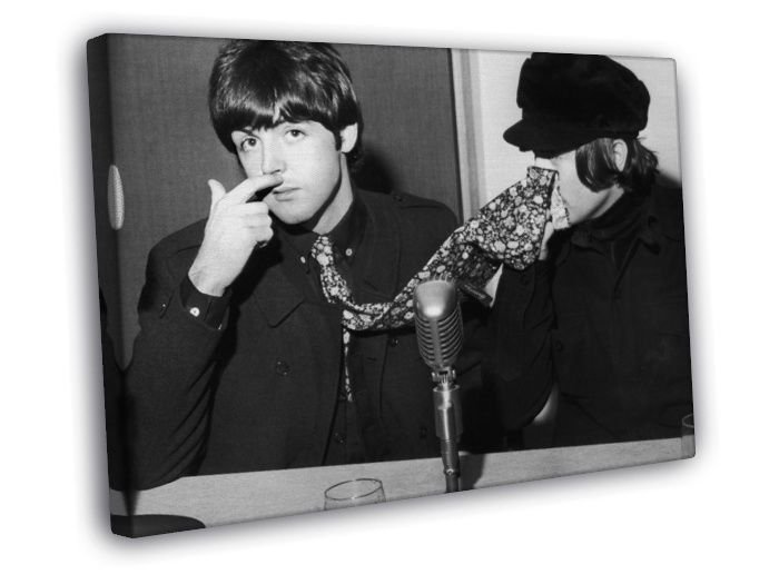 Fun Ringo Starr Paul McCartney Rock Band WALL  20x16 inch FRAMED CANVAS PRINT