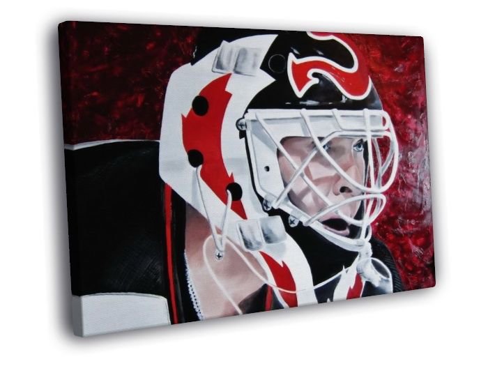 Martin Brodeur New Jersey Devils Painting WALL  20x16 inch FRAMED CANVAS PRINT