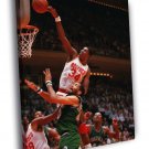 Hakeem Olajuwon Dunk The Dream Houston Rockets  20x16 inch FRAMED CANVAS WALL PRINT