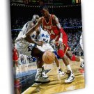 Hakeem Olajuwon Shaquille O'Neal Basketball  20x16 inch FRAMED CANVAS WALL PRINT