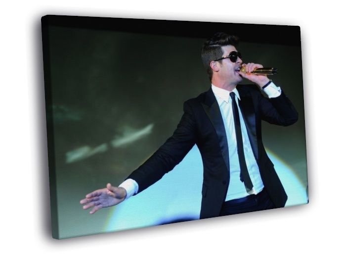 Robin Thicke Suit Sunglass R&B Singer Rare  20x16 inch FRAMED CANVAS WALL PRINT