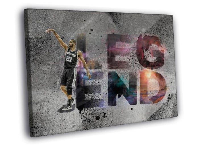 Tim Duncan Legend San Antonio Spurs Art Sport  20x16 inch FRAMED CANVAS WALL PRINT