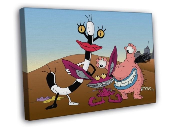 Aaahh!!! Real Monsters Characters Cartoon TV Cool Art  20x16 inch FRAMED CANVAS WALL PRINT