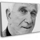 Leslie Nielsen Actor Comedian BW Portrait  20x16 inch FRAMED CANVAS WALL PRINT