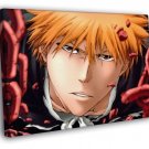 Bleach Kurosaki Ichigo Portrait Anime Manga  20x16 inch FRAMED CANVAS WALL PRINT