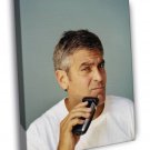 George Clooney Amazing Portrait Shaving Handsome Rare  20x16 inch FRAMED CANVAS WALL PRINT