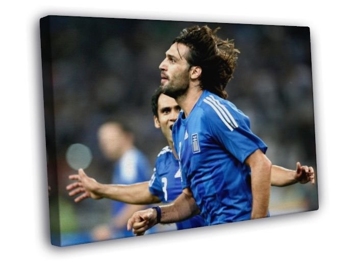 Georgios Samaras Goal Celebration Greece Football  20x16 inch FRAMED CANVAS WALL PRINT
