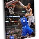 Blake Griffin Posterizes Kendrick Perkins Dunk  20x16 inch FRAMED CANVAS WALL PRINT