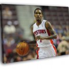 Brandon Jennings Detroit Pistons Dribbling  20x16 inch FRAMED CANVAS WALL PRINT