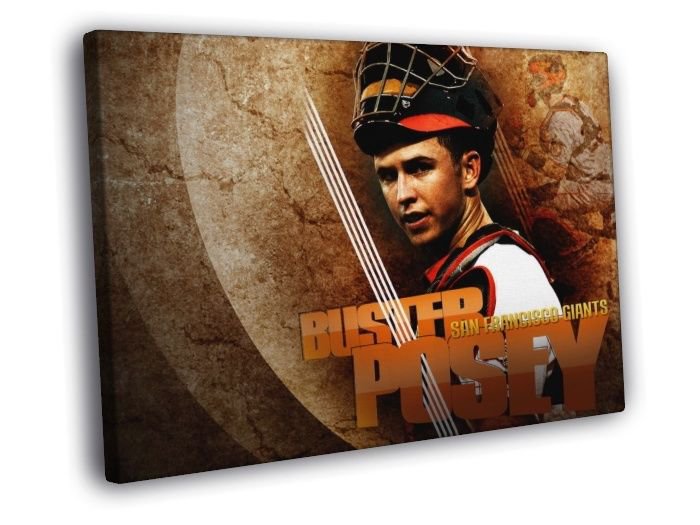 Buster Posey San Francisco Giants Painting  20x16 inch FRAMED CANVAS WALL PRINT