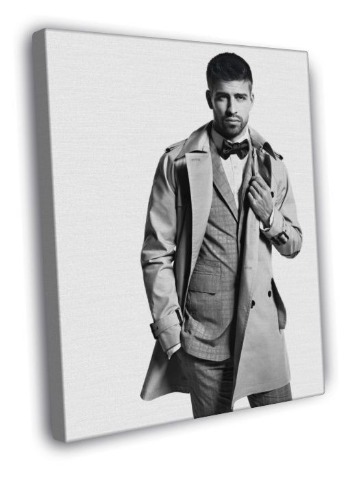 Gerard Pique Hot BW Suit Barcelona Football  20x16 inch FRAMED CANVAS WALL PRINT