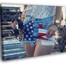 Girl Shorts Camera Hot Photo Art Style Glamour  20x16 inch FRAMED CANVAS WALL PRINT