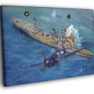 Grumman F6F Hellcat Aircraft WW2 Military Painting  20x16 inch FRAMED CANVAS WALL PRINT