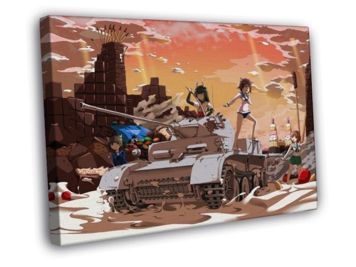 Girls und Panzer Strike Witches Tomoko Anime Manga Art  20x16 inch FRAMED CANVAS WALL PRINT