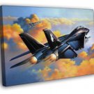 Grumman F-14 Tomcat Black Air Forces Art War Military  20x16 inch FRAMED CANVAS WALL PRINT