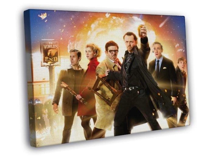 The World's End 2013 Movie Simon Pegg Nick Frost  20x16 inch FRAMED CANVAS WALL PRINT