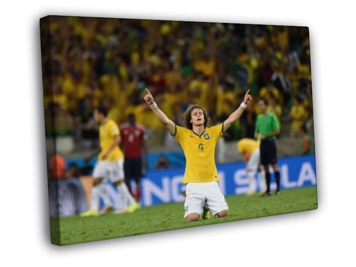 David Luiz Awesome World Cup Brazil Soccer Football  20x16 inch FRAMED CANVAS WALL PRINT