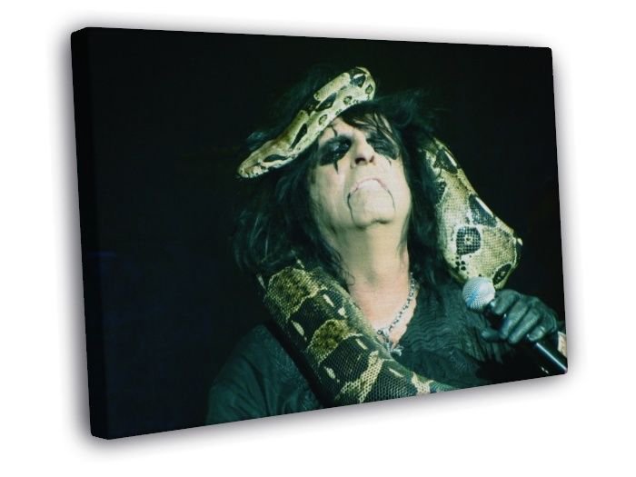 Alice Cooper Snake Hard Rock Music Singer  20x16 inch FRAMED CANVAS WALL PRINT