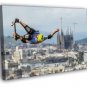 Awesome Skater Jump Air Extreme Skateboard City  20x16 inch FRAMED CANVAS WALL PRINT