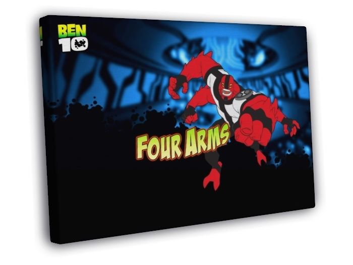 Ben 10 Four Arms Alien Cartoon Series Art  20x16 inch FRAMED CANVAS WALL PRINT
