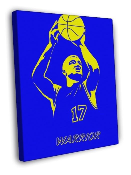 Chris Mullin Art Golden State Warriors Retro Sport  20x16 inch FRAMED CANVAS WALL PRINT