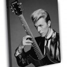 David Bowie Guitar Rock Music Singer BW  20x16 inch FRAMED CANVAS WALL PRINT