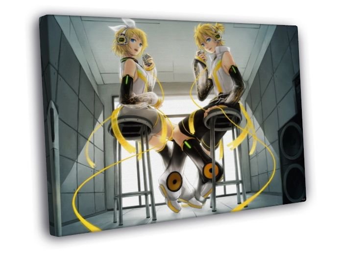 Kagamine Rin Len Vocaloid Beautiful Anime Art  20x16 inch FRAMED CANVAS WALL PRINT