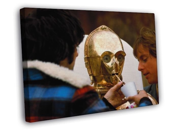 Star Wars C-3PO Anthony Daniels Behind Scenes Rare  20x16 inch FRAMED CANVAS WALL PRINT