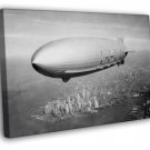 USS Macon Airship Manhattan NYC New York City Retro  20x16 inch FRAMED CANVAS WALL PRINT