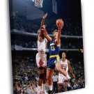Sarunas Marciulionis Golden State Warriors Retro Sport  20x16 inch FRAMED CANVAS WALL PRINT