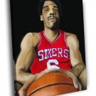 Dr. J Julius Erving Painting Philadelphia Art  20x16 inch FRAMED CANVAS WALL PRINT
