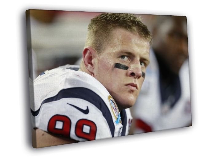Justin James Watt Houston Texans  20x16 inch FRAMED CANVAS WALL PRINT