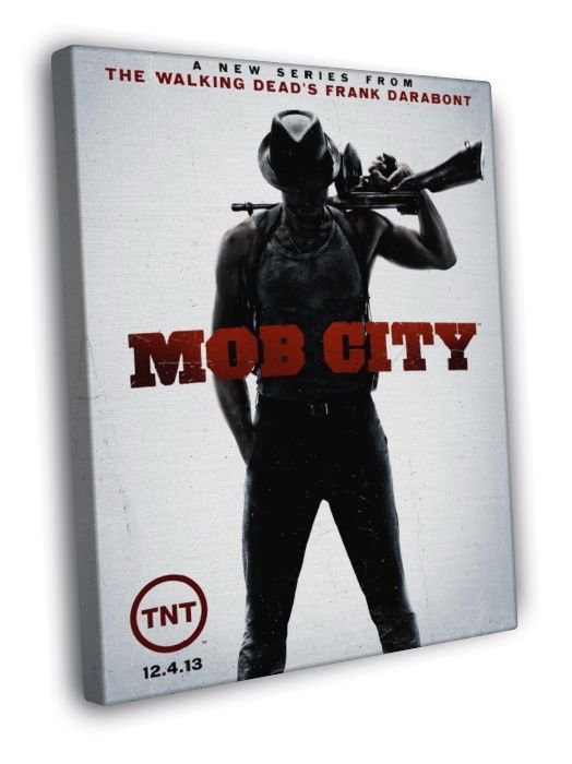 Mob City TV Series Frank Darabont Tommy Gun  20x16 inch FRAMED CANVAS WALL PRINT