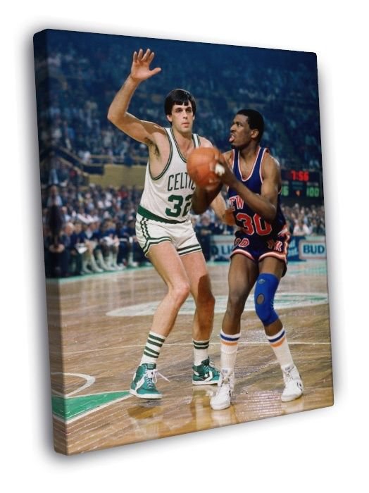 Bernard King Kevin McHale New York Knicks Vintage  20x16 inch FRAMED CANVAS WALL PRINT